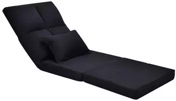 Costway Bodenstuhl klappbar mit Liegenfunktion, Lendenkissen, bis 100kg (Schwarz)