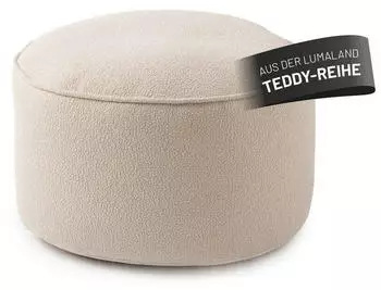 Lumaland Sitzsack Pouf Teddy-Reihe 3-in-1 Beige &Oslash;25x45cm (20742)