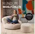 Lumaland Sitzsack Pouf Teddy-Reihe 3-in-1 Beige Ø25x45cm (20742)