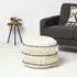 Homescapes Sahara Makramee Getufteter Pouffe, Creme & Schwarz