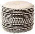 Homescapes Priya Makramee-Pouffe, Creme & Schwarz