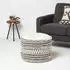 Homescapes Priya Makramee-Pouffe, Creme & Schwarz