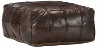 vidaXL Pouf Dunkelbraun 60 x 60 x 30 cm Echtes Ziegenleder