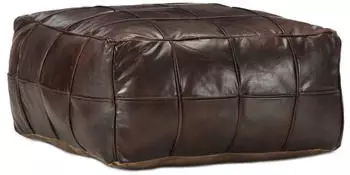 vidaXL Pouf Echtes Ziegenleder Dunkelbraun 60x60x30cm (248133)