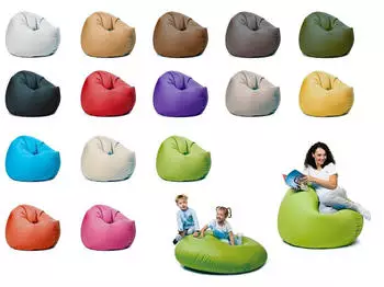 sunnypillow XXL Sitzsack mit Styropor-Füllung, Ø125cm, 2-in-1, Outdoor & Indoor, Grün