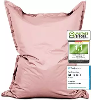 Lumaland Riesen-Sitzsack XXL 140x180cm EPS-Perlen Indoor & Outdoor Pastellrosa (4376a441-4b93-4b50-831d-fe088ad112c8)