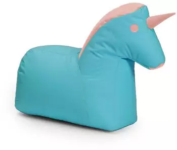 Lumaland Kindersitzsack Animal Line Einhorn, türkis/pastell pink (28925)