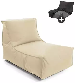 mokebo Der Sundowner Sitzsack mit Schutzhülle, Textil, Beige, 60x65x95cm