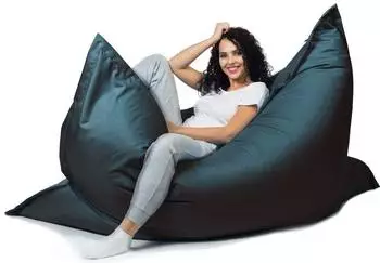 sunnypillow Sitzsack XL Indoor & Outdoor 100x150cm 140L Styropor-Füllung, Schwarz