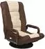 Costway Bodenstuhl Relaxsessel 360° drehbar, 6-fach verstellbare Rückenlehne, Braun