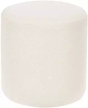 Beliani Moab Runder Pouf Boucl&eacute; Wei&szlig; ⌀39cm (411968)