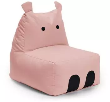 Lumaland Hippo Animal Line Kindersitzsack, indoor & outdoor, pastellpink, 80x70x65cm