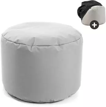mokebo Der Ruhestifter Pouf mit Schutzh&uuml;lle, grau, wasserabweisend, 60x40x60cm
