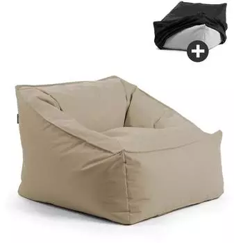 mokebo Der Sunnyboy Outdoor-Sitzsack mit Schutzh&uuml;lle, Textil, Khaki/Beige (80x60x83cm)