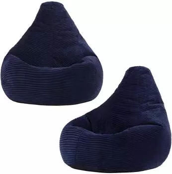 Icon Dalton Kinder-Sitzsack aus Cord, Dunkelblau, 100L, 2er-Set (Dalton)