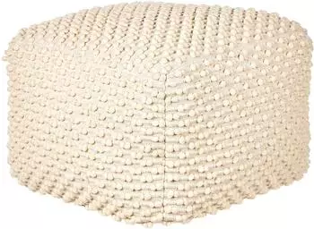 Beliani Kingri Pouf Baumwolle hellbeige, quadratisch, 50x50x35cm