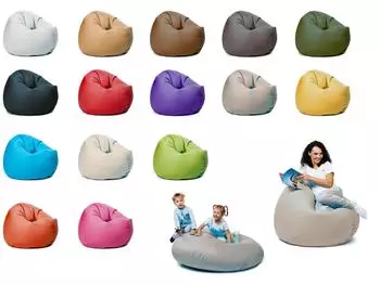 sunnypillow Sitzsack XL mit Styropor-Füllung, grau, Ø 100cm, Indoor & Outdoor