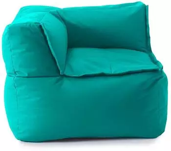 Lumaland Sitzsack-Lounge Modular Eckteil Indoor & Outdoor wasserfest Türkis 81x81x70cm