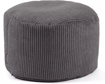mokebo Der Faule Lenz Pouf Cord, rund, Anthrazit, 50x30cm