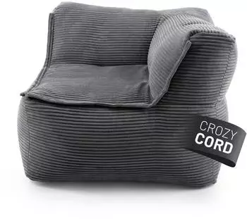 Lumaland Modulares Eckteil rechts Cord, Sitzsack mit Füllung, 81x81x70cm
