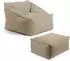 mokebo Der Sunnyboy Sitzsack mit Hocker, Outdoor, beige/khaki, 80x60x83cm (Oeko-Tex)
