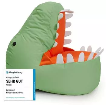 Lumaland Kindersitzsack Animal Line Dino, wasserabweisend, 270l (grün/rot)