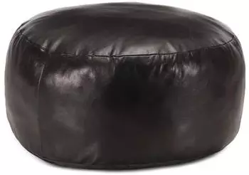 vidaXL Pouf 60x30cm Schwarz Echtes Ziegenleder (248140)