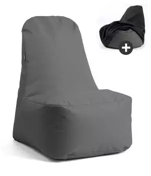 mokebo Der D&auml;umchendreher Sitzsack mit Schutzh&uuml;lle, Anthrazit, Outdoor, 60x86x85cm