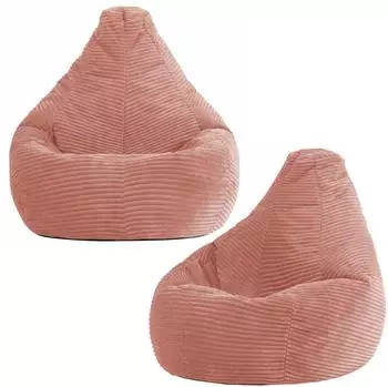 Icon Dalton Sitzsack Kinder Cord 100L 2er-Pack, Rosa (2PKBRIKHBJC038)