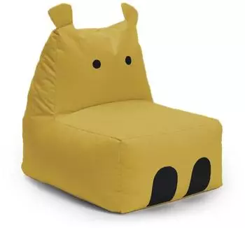 Lumaland Hippo Kindersitzsack wasserabweisend, 80x70x65cm, gelb