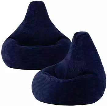 Icon Dalton Sitzsack Sessel Cord, Marineblau, 2er-Set (Dalton)