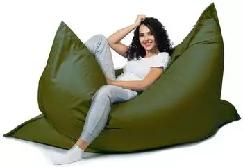 sunnypillow Sitzsack XL Indoor & Outdoor 100x150cm, 140L, dunkelgrün