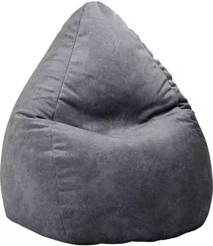 Sitting Point Karolina XL Sitzsack Samt, Mittelgrau, 220L (Karolina XL)