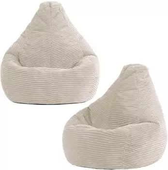 Icon Dalton Kinder-Sitzsack 2er-Set, Cord, Beige, 100L (800000846088)