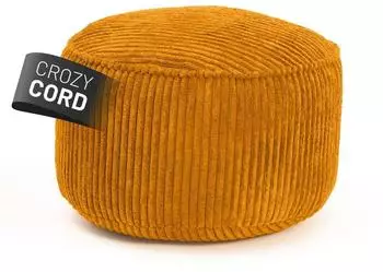 Lumaland Pouf Cord 50L Hocker/Tischchen/Fußschemel Senfgelb (15373)