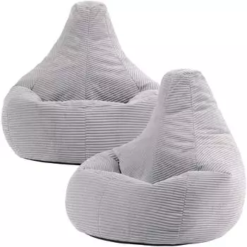 Icon Dalton Sitzsack Sessel Cord, grau, 2er-Set (Dalton)