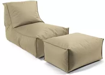 mokebo Der Sundowner Sitzsack mit Hocker, Outdoor, Textil, Beige-Khaki, 60x65x95cm (Der Sundowner)