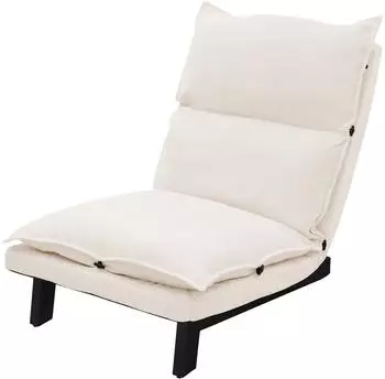 ML-Design Bodenstuhl Relaxsessel verstellbare R&uuml;ckenlehne, Metall, Beige (490017041)