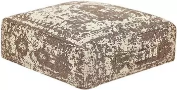 Beliani Shasa Bodenkissen Baumwolle beige/braun, quadratisch 50x50x20cm