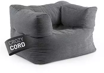 Lumaland Lumaland Modularer Sitzsack Sessel Cord, 96x72x70cm, Grau (96x72x70)