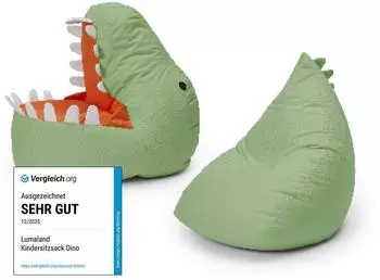 Lumaland Kindersitzsack-Set "Dino" 2-tlg., Indoor & Outdoor, Pastell Grün (B0CYM8B57W)