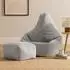 Icon Dalton Sitzsack mit Hocker, Cord, Grau, XXL (ICORECFSTJC022)