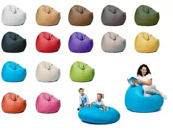 sunnypillow Sitzsack XL mit Styropor-Füllung, Ø100cm, 2-in-1, Outdoor & Indoor, Blau