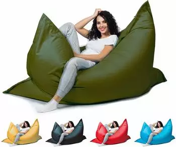 sunnypillow XXL Sitzsack Indoor & Outdoor 180x145cm 380L Styropor-Füllung, Dunkelgrün