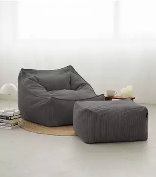 mokebo Der L&uuml;mmel Sitzsack mit Hocker Cord XXL Anthrazit (83x73x60cm)