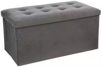 Atmosphera Lysandre Sitzhocker faltbar Samt grau (ATM-140091E)