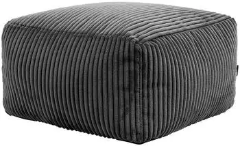 Icon Amara Pouf aus Cord, quadratisch, anthrazit (ICOFSTJC062)