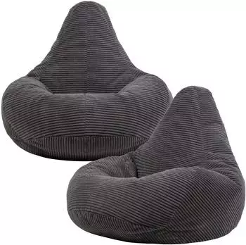 Icon Dalton Sitzsack Sessel Cord, dunkelgrau, 2er-Set (Dalton)
