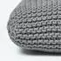 Homescapes Quadratisches Bodenkissen aus Strickbaumwolle, grau