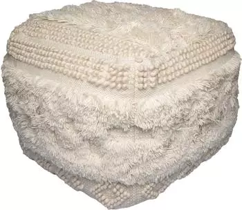 Kayoom Bohist 125 Pouf, Baumwolle, natural, 50x45x50cm